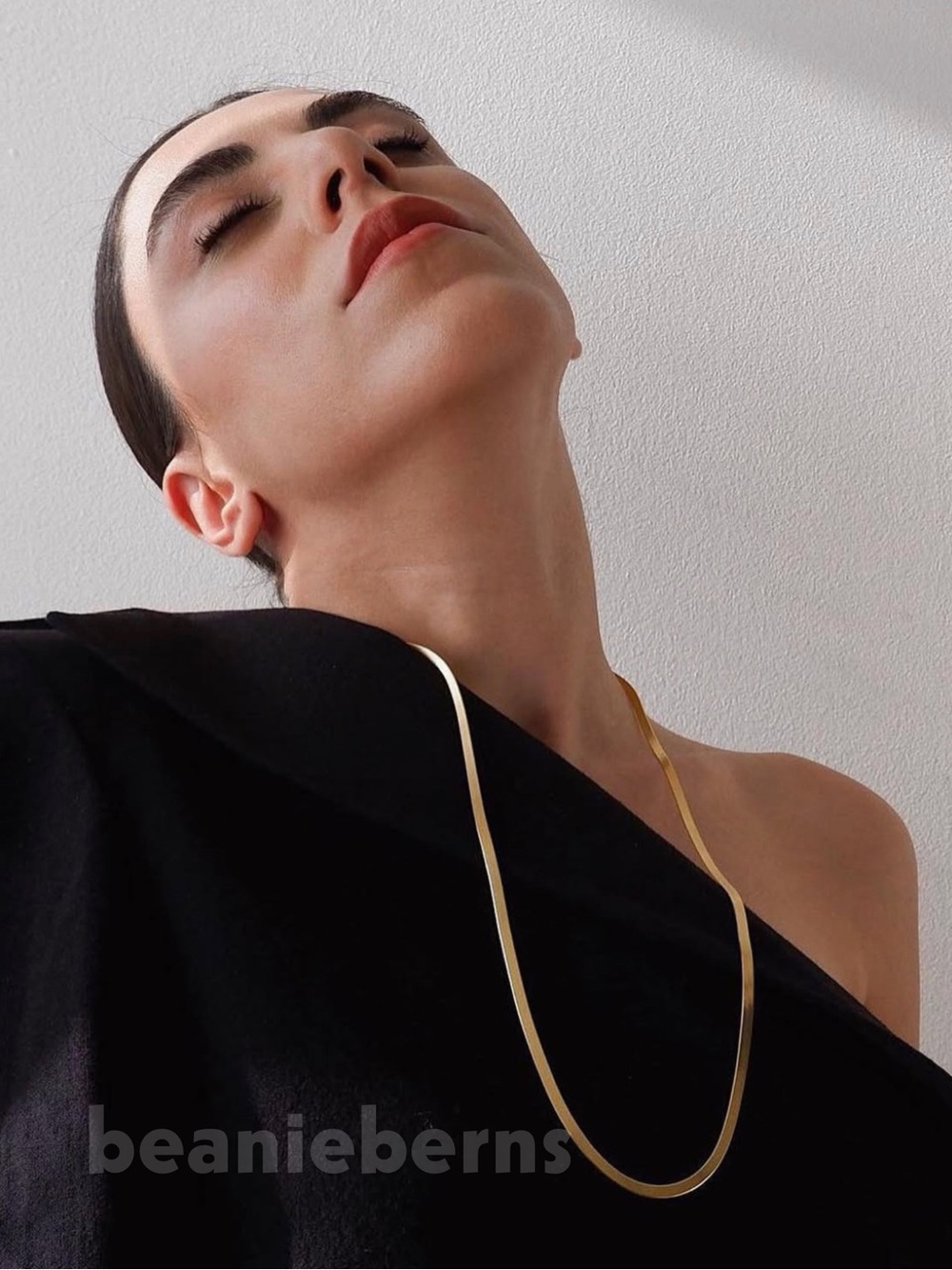 NIB Mejuri x Jenna Lyons Gold Long Herringbone Necklace 18k Vermeil